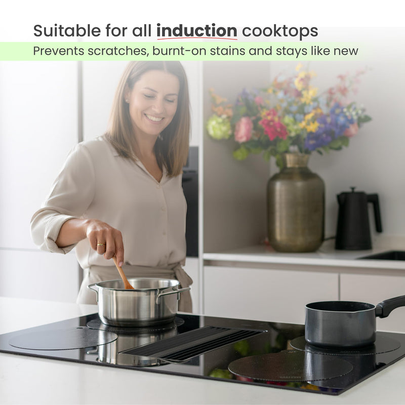 MoreCore Induction Hob Protector | Induction Hob Cover | Induction Hob | Induction Hob Mat | Hob Cover | Induction Hob Cover | Hob Cover | Hob Covers | 5 Pieces 5-Pack: Mixed (3x Medium 1x Large 1x Rectangle)