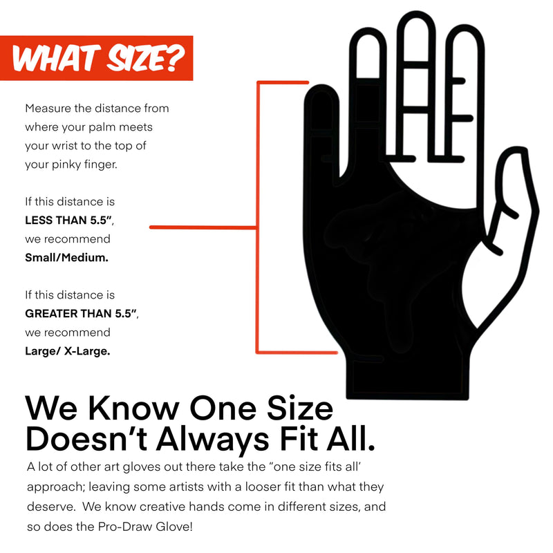 Artist Glove for iPad, Drawing Tablet, Sketching // Two & Three Finger Tap // Right or Left Hand Large/X-Large