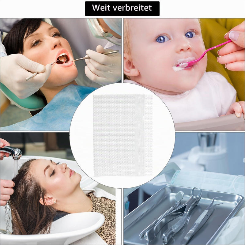 QWORK Pack of 125 Dental Bibs, Tattoo Cleaning Pad, 33 x 45 cm, for Dental, Tattoo and Tray Cover Applications, White