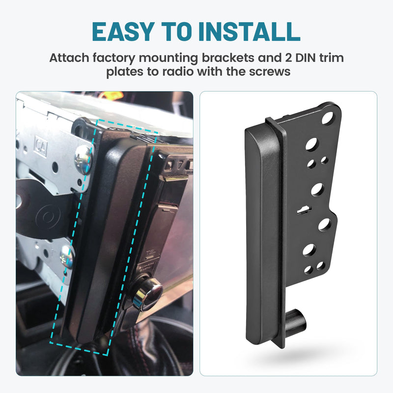 Double DIN Installation Dash Kit W/Radio Wiring Harness for Select Toyota RAV4/Avalon/Yaris/Matrix Scion TC/XB/XD 2000-2016, Aftermarket Stereo Installation Double Din Dash Bracket Kit