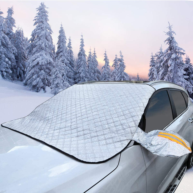 Windshield Snow Cover, Car Windshield Cover for Ice and Snow, Automotive Magnetic Windshield Frost Cover with Side Mirror Cover Protector in Winter, Suitable for Most Vehicle, Car, SUV