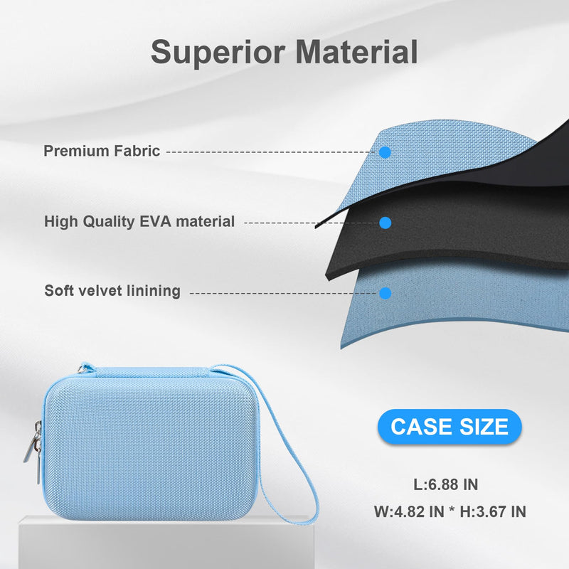 RAIALL Carrying Case for Phomemo M150 Label Maker Machine, Hard Storage Box for M150 Bluetooth Sticker Printer, Travel Bag with Mesh Pocket fits Printer Labels and USB Cable, Blue