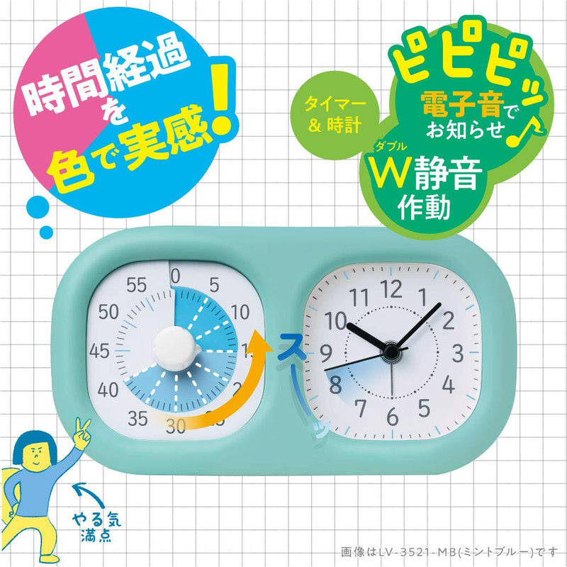 Sonic LV-3521-I Timer, Toki Sapo Watch Plus, Experience The Passage of Time, Ivory アイボリー