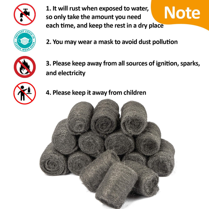 MAQIHAN Steel Wool 0000 Against Mice Repelling - 15 Pieces Metal Polish Steel Wool Fine 0000 Against Rats Steel Wool 0000 Iron Wool Rodent Protection Construction Foam