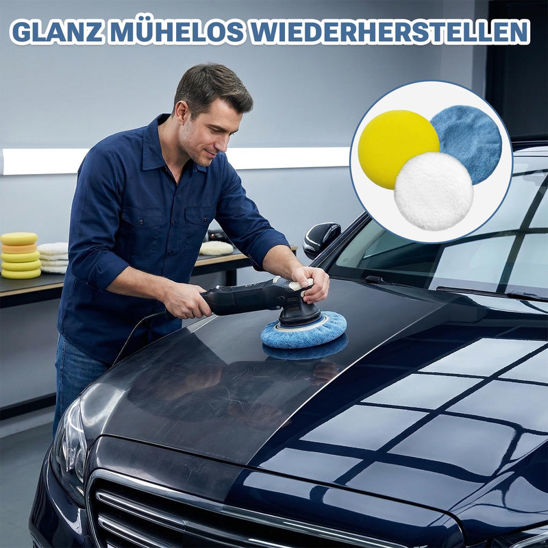 6 Piece Polishing Hood Set, 220 mm - 250 mm Lambswool Polishing Hoods, Soft Microfibre Polishing Hood, Angle Grinder Polishing Hood for Car, Car Headlights, Cork Floors etc | Weiche Mikrofaser Polierhaube 3 Materialien × 2 Stück, Winkelschleifer Polier...