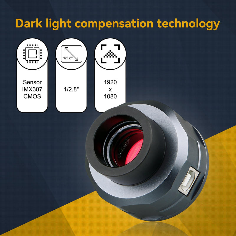 SVBONY SV105 Telescope Camera, 1.25 inch IMX307 CMOS Color Electronic Telescope Eyepiece, Planetary Camera for Telescope, Suitable for Astrophotography Beginners