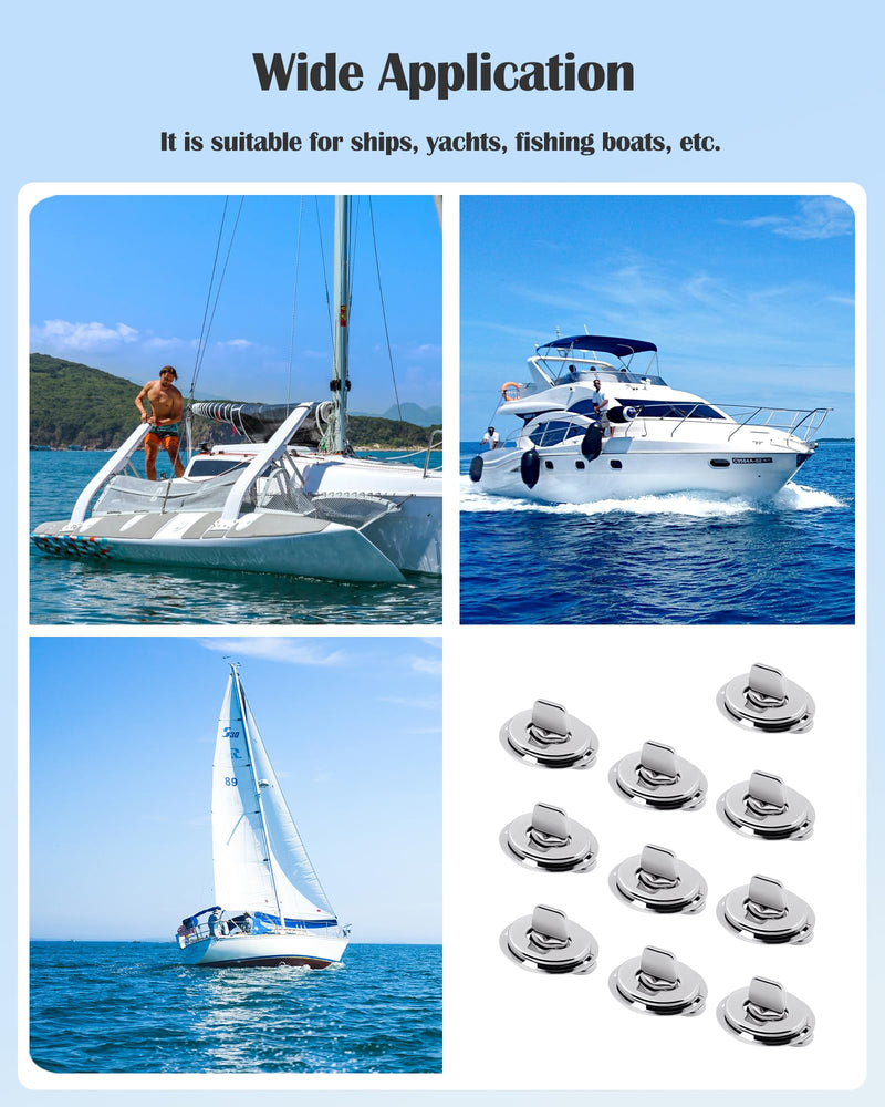 Twist Lock Common Sense Fastener, Marine Grade Plated Brass Turn Buttons for Boats, Sailboats, RVs, Dinghies and Caravans, Brass Main Body and Spring Zinc, Standard Base Fixing(10 PC)