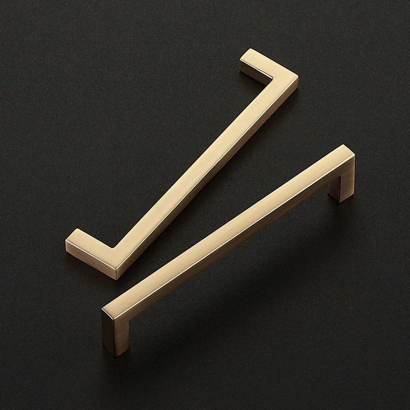 Ravinte 5 Pack Solid 5 Inch Center to Center Slim Square Bar Drawer Handles Kitchen Cabinet Handles Drawer Pulls Kitchen Cabinet Hardware Champagne Bronze Dresser Pulls