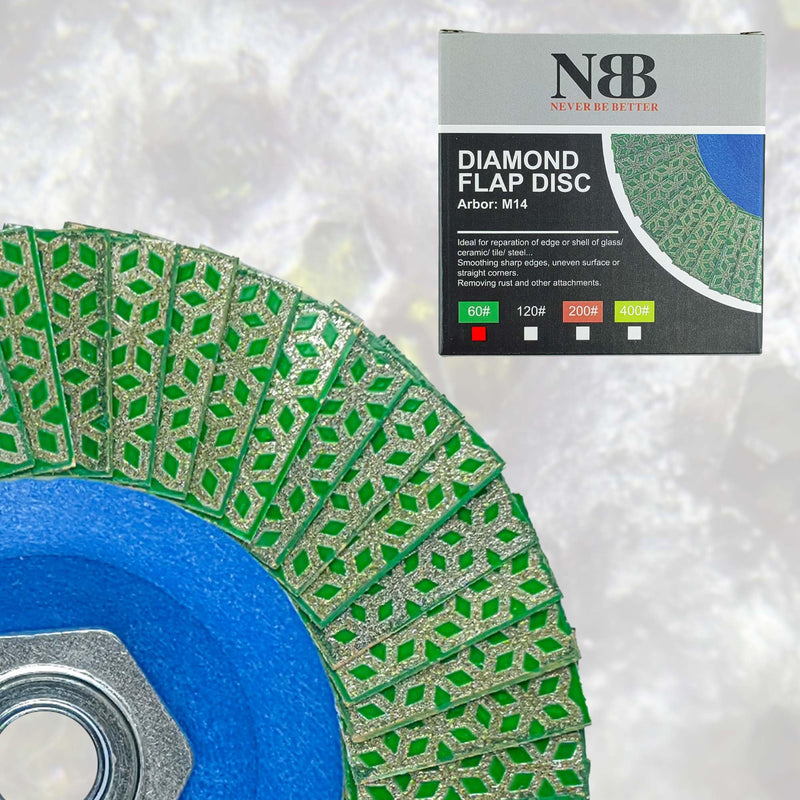 NBB Grinding Wheels, Diamond Grinding Wheels, Diamond Grinding Wheels, Grinding Discs for Ceramic, Porcelain Stoneware, Granite, Tiles, M14, Flange for Angle Grinders (115mm, 60#) 1 115 mm, 60#