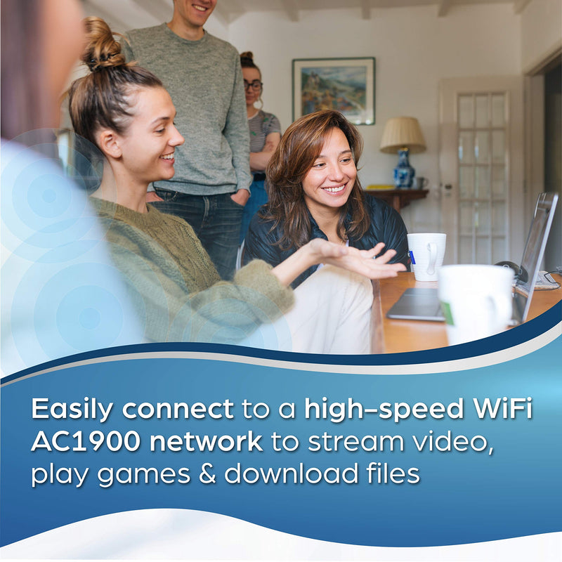 TRENDnet AC1900 High Power Dual Band Wireless USB Adapter, TEW-809UB, Stream 4K HD Video, Windows-Mac OS Compatible, NDAA & TAA Compliant, Increase Your Coverage, Detachable High Gain Antennas, Black 1
