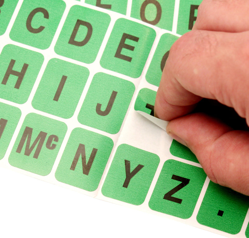 ChromaLabel 1 x 3/4 inch Alphabet Stickers, 10 Sheets/Pack (Green) Green