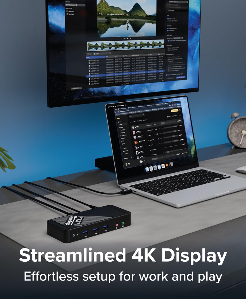 Plugable USB-C Dock – 4K HDMI, 60W Charging, Ethernet, USB 3.0/2.0 Ports – USB-C Docking Station with Power for Windows and Chromebook