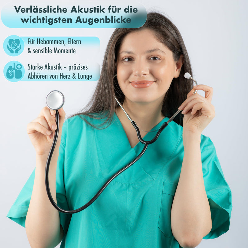 Premium Stethoscope, Medical Stethoscope for Doctor, Nursing Clinic, with Cold Protection Ring and Metal Bracket, Soundproofed and Nickel-Free, Auscultation Heart, Lungs, Baby (Double Head Double Head Blue