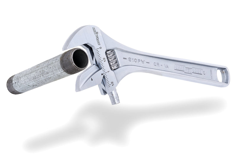 Channellock Adjustable Wrench 810PW - Reversible Jaw, Pipe Wrench Function - 10 In.