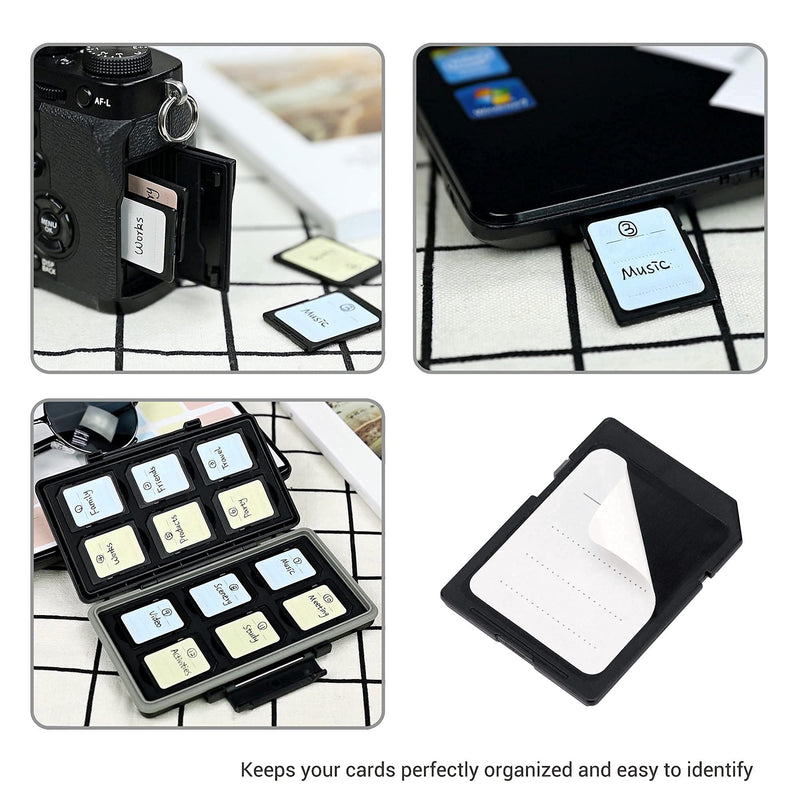 [Australia - AusPower] - (120 Count) Multi-use Label Printable Stick-On Camera Memory Card Labels SD SDHC SDXC XQD CF CFexpress Type-B Card USB Flash Drive Removable Stickers Cards Mark Paper Labeler 120 Labels/Writable Style 