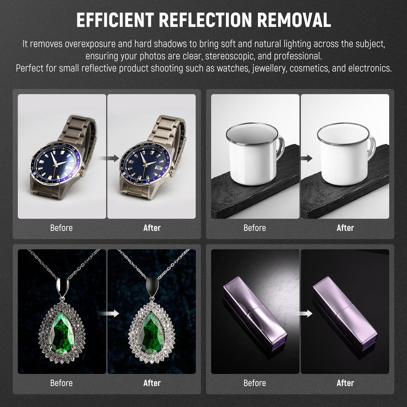 NEEWER 3 Pack Light Cone Set (14"/15"/20"), Upgraded 0.5mm Thick Photo Lighting Flash Diffuser Reflector, Alternative for Jewelry Product Photography Light Box, No Shadow & Reflection, NK006