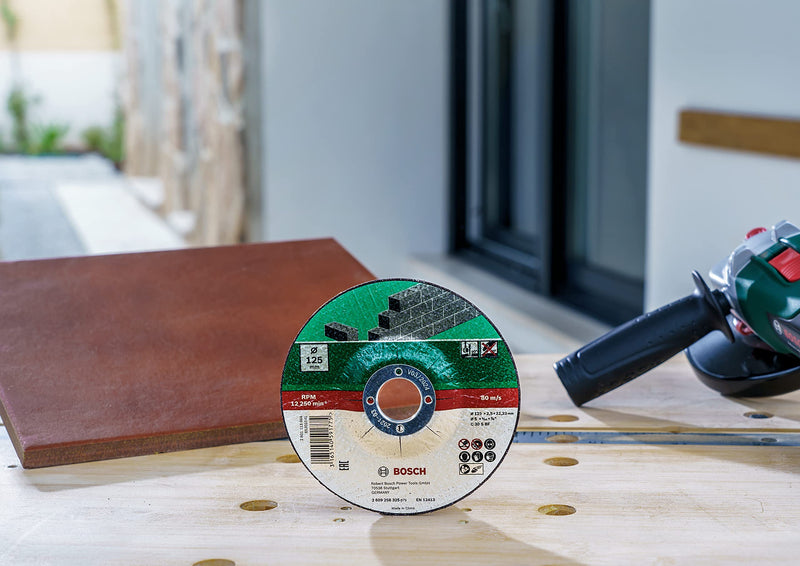 Bosch DIY Trennscheibe Stein für Winkelschleifer (5 Stück, Ø 125 mm, gekröpft, C 30 S BF)