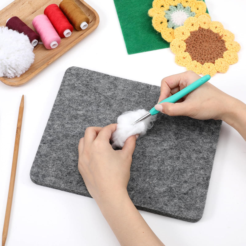 Felt Pad for Needle Felting, Wool Needle Grey Sponge Felt Mat, 24.5 x 20.5 x 1.3 cm Thick Needle Felting Fixed Base Needle Craft Press Mat for Wool Ironing Pad Precision Projects