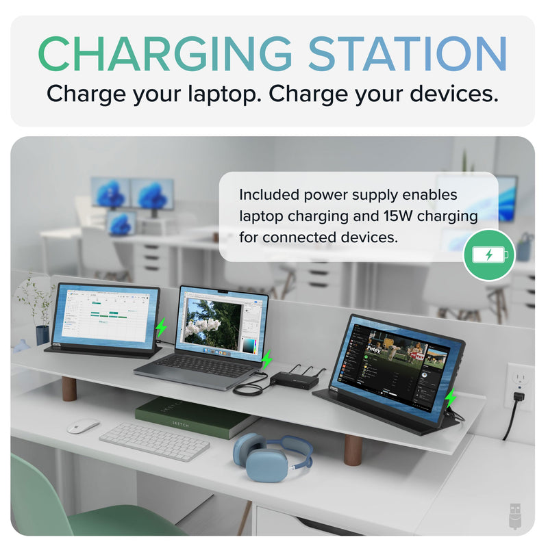 Plugable Thunderbolt 4 Hub | 60W Laptop Charging | 3X Thunderbolt 4 Ports | Dual 4K/Single 8K Displays | USB4 Compatibility - TBT4-HUB3C