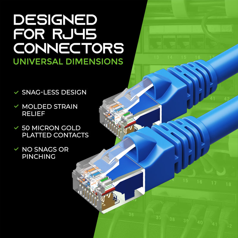 GearIT 24-Pack, Cat5e Ethernet Patch Cable 0.5 Feet - Snagless RJ45 Computer LAN Network Cord, Blue - Compatible with 24 48 Port Switch POE Rackmount 24port Gigabit 0.5 Feet (24-Pack)