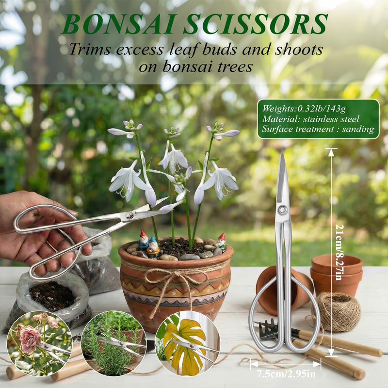 Bonsai Tools Set, 3-Piece Bonsai Tree Tools – Includes Knob Cutter, Concave Cutter, Bonsai Scissors for Precision Trimming and Plant Care, Bonsai Trimming Kit 3 tools