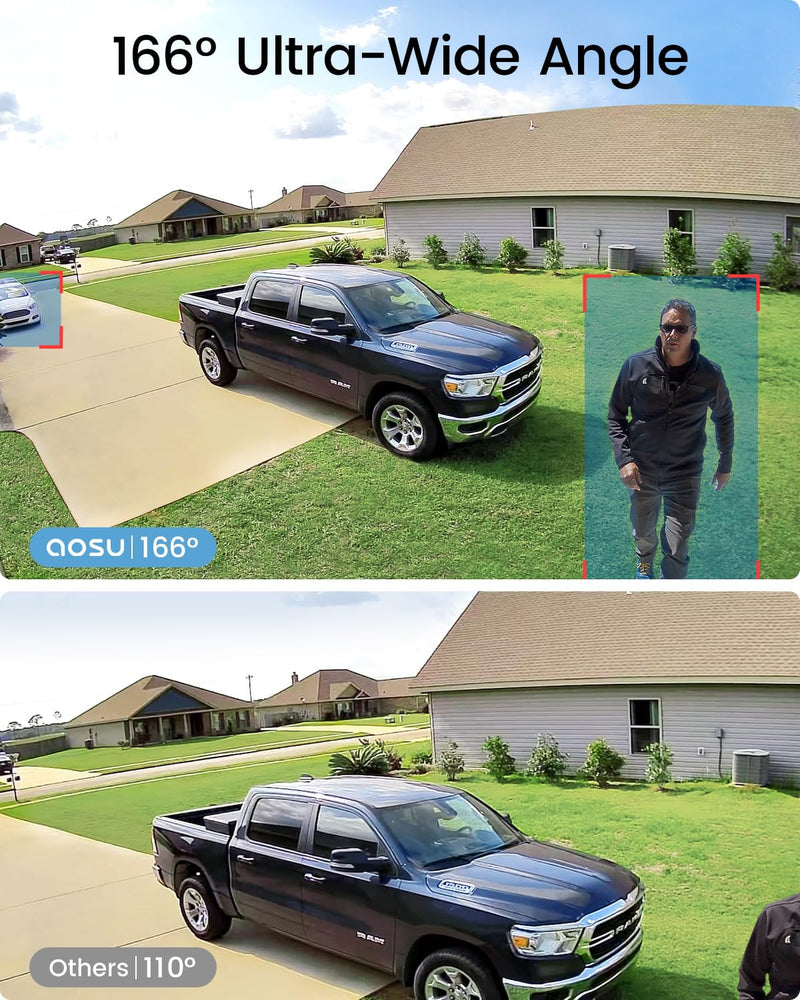AOSU 2K Add-on Camera, Requires WirelessCam/SolarCam HomeBase (NOT Doorbell HomeBase), Up to 4 Cameras Can be Connected to 1 Homebase Add-on-Cam
