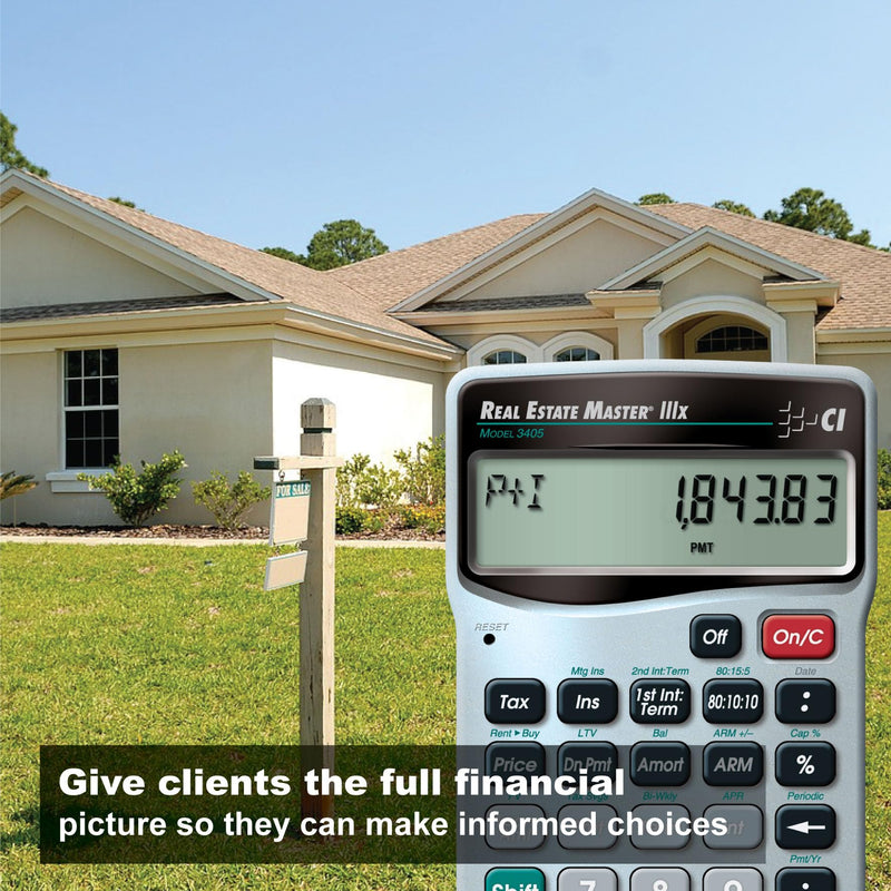 Calculated Industries 3405 Real Estate Master IIIx Residential Real Estate Finance Calculator | Clearly-Labeled Function Keys | Simplest Operation | Solves Payments, Amortizations, ARMs, Combos, More