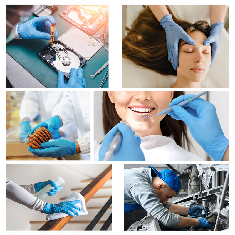 R MOVE Pack of 200 Disposable Gloves, Blue, M Nitrile Gloves, Rubber Gloves, Disposable Medical Examination Gloves, Powder-Free (Blue, M) | 200 Nitrile Gloves M Blue Powder-Free Disposable Gloves