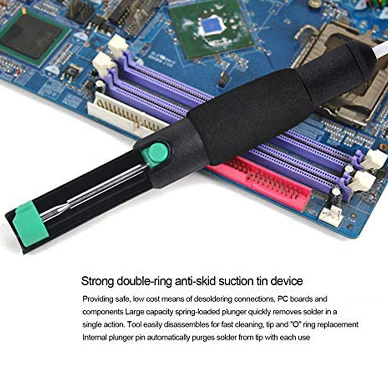 Snowtain desoldering pump set, 1 desoldering pump 2 desoldering wire, desoldering pump and solder wick kit, solder suction vacuum pump solder removal tool for removing solder desoldering suction pump high absorbency
