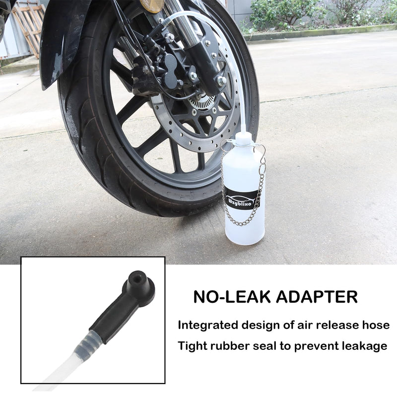 One Person 1L Brake Bleeder Bottle, Brake Fluid Bleeder Kit, with 24 inch Latex Tube and Universal Adapter.