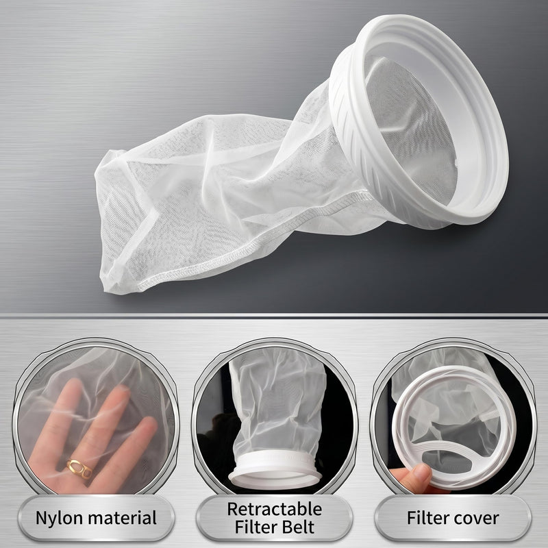 Pack of 4 IBC Filter Lid Filter, Rainwater Filter, IBC Tank Filter, IBC Container Accessories Lid Filter, Nylon Barrel Filters, Washable Replacement Filter for Rain Bottles, Mesh Filter Set Rainwater