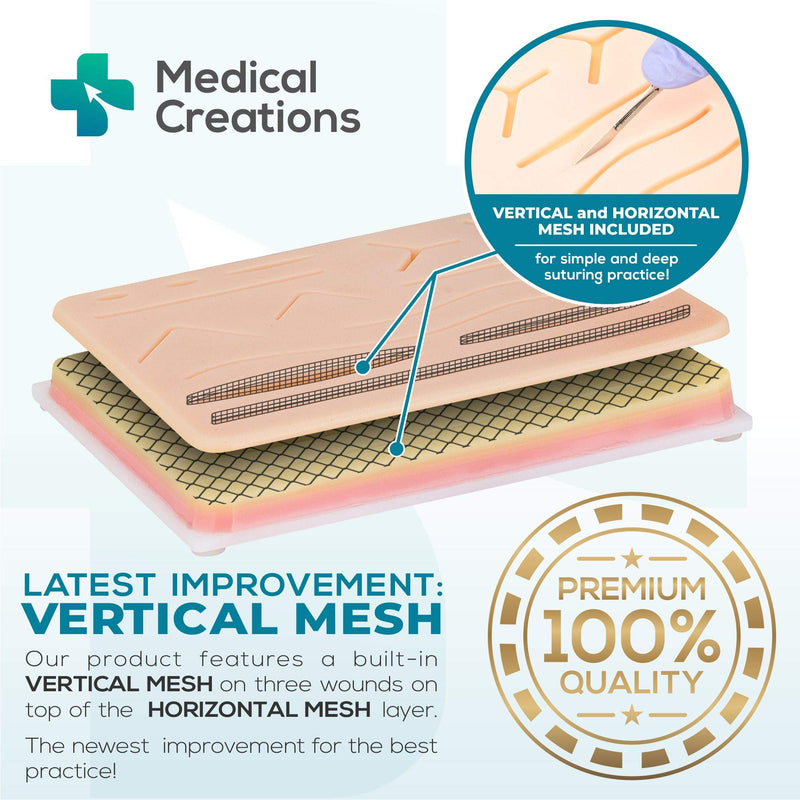 Surgical Suture Kit - Featuring Certified Surgeons Suturing Video Series and E-Book Training Guide - Silicone Suturing Pad with Tool Kit - for Medical Students