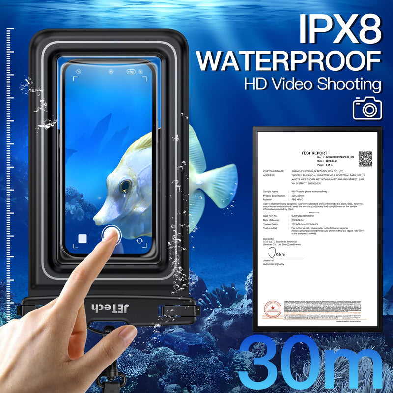 JETech Floating Waterproof Phone Pouch, Water Proof Case for iPhone 15 14 13 12 Pro Max Plus, Samsung Galaxy S24 S23 S22 Ultra and Others up to 7 Inch, IPX8 Dry Bag with Lanyard, 2 Pack