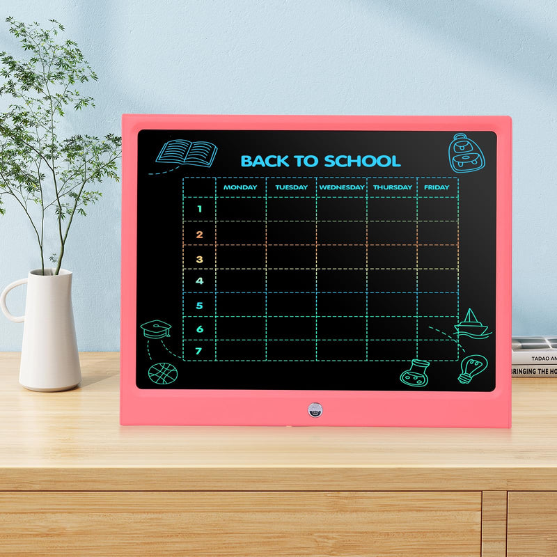 EooCoo 15 Inch LCD Writing Tablet for Kids, Electronic Colorful Screen Drawing Tablet Pad, Educational Magnetic Doodle Board Toys for 3 4 5-7 Years Old Kids, Easter Gifts for Boys and Girls,Pink