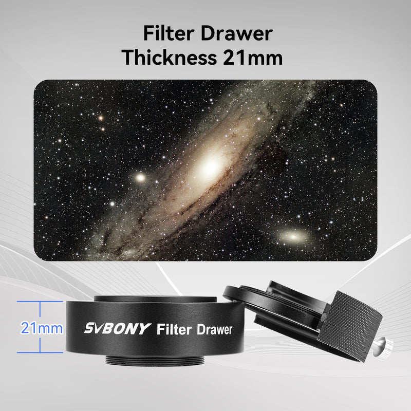 SVBONY SV226 Telescope Filter Drawer, Photographic Filters Drawer with M42-M48 Adapter, Double Magnetic Filter Holder for 1.25 and 2 Inches Filter Mounted, for Deep Sky Photography
