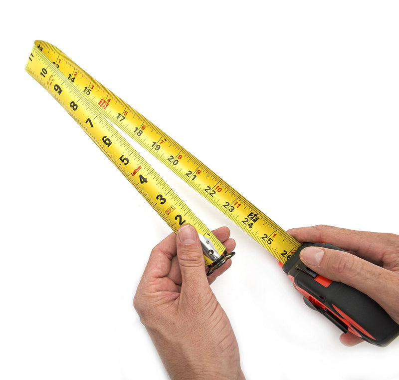 Crescent Lufkin 1-3/16" x 25' L1000 Command Series Magnetic Yellow Clad Dual Sided Tape Measure - L1025MAG 7.6 m