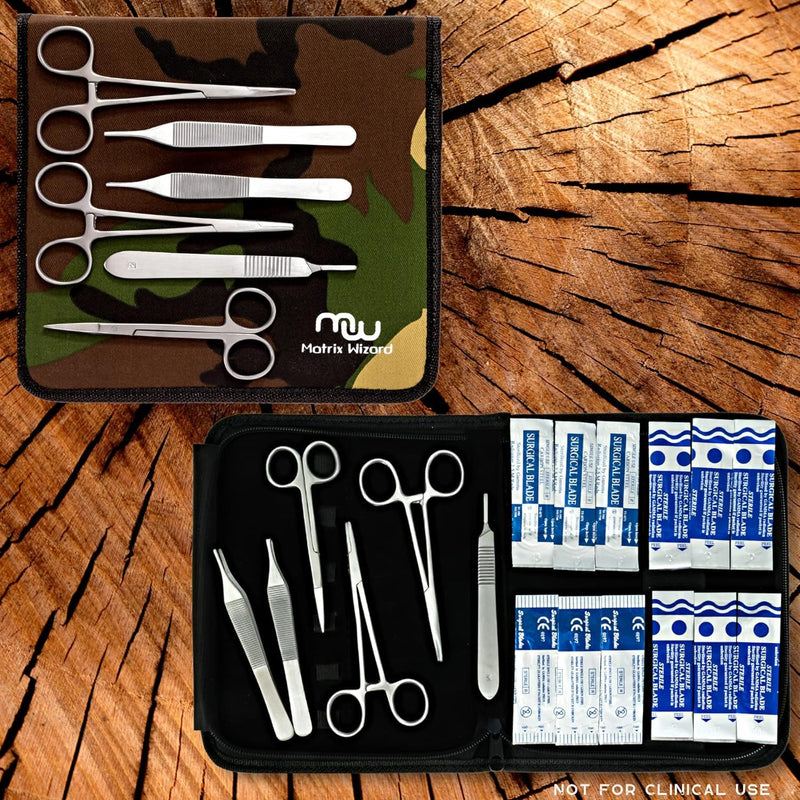 Sutures Thread with Needle (Dissolvable and Non-Dissolvable) Plus Tools - Surgical Stitch Kit, Medical, Veterinary, RN's Hospital Training, Emergency First Aid Demo Kit, Outdoor Practice (49PK)