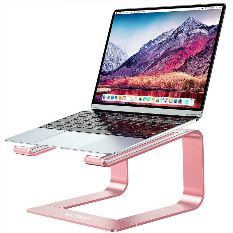 Urmust Adjustable Laptop Stand Rose Gold + Detachable Laptop Riser Rose Gold