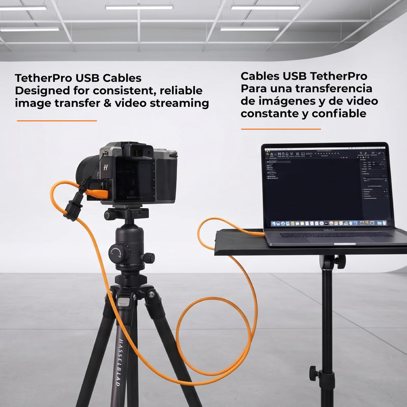 Tether Tools TetherPro USB 3.0 to USB-C Cable | for Fast Transfer and Connection Between Camera and Computer | High Visibility Orange | 15 Feet (4.6 m)