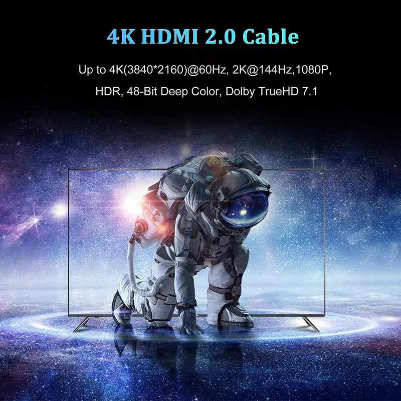Short HDMI Cable 1 Foot 10-Pack, 4K 1FT HDMI to HDMI Cable High Speed HDMI 2.0 Cord Supports 4K@60Hz, 2K, 1080P, HDCP 2.2, HDR, 3D, ARC & Ethernet