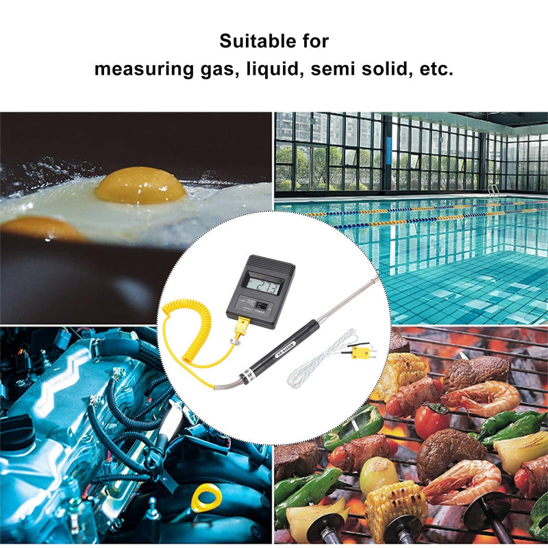 Digital Thermometer Tm‑902c K Thermometer Sensor LCD Temperature Detector with Thermocouple ‑50‑500℃ for Liquid and Semi-Solid Measurements