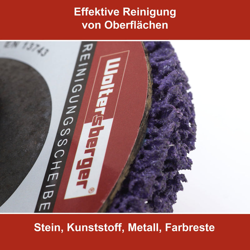 Woltersberger Pack of 5 Coarse Cleaning Discs Diameter 125 mm CSD Cleaning Fleece CBS Nylon Fabric Disc Purple for Angle Grinder Rust Remover for Flex