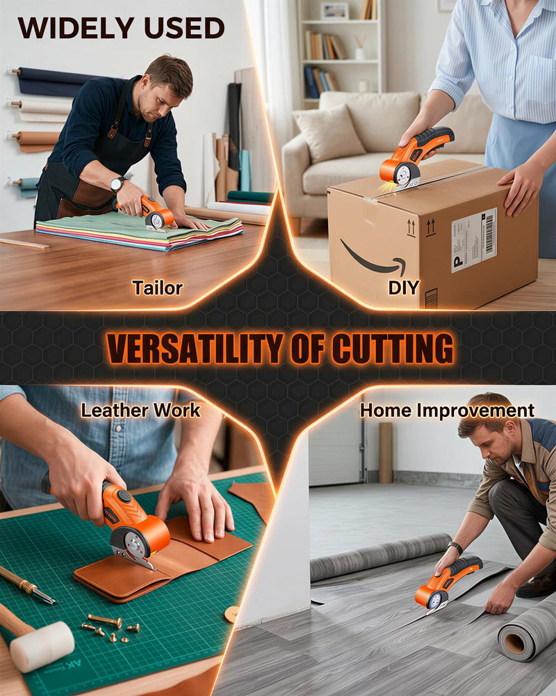 Electric Cardboard Cutter – Upgraded High-Power 800RPM Brushless Motor, 3500mAh Cordless Rechargeable Electric Scissors, Heavy Duty Box Cutter for Cardboard, Carton