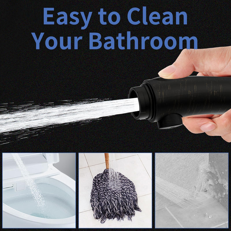SINGSUO High Pressure Handheld Shower Head with On Off Switch, Detachable Shower Head, 3 Spray Modes Shower Massager Handheld with Hose and Adjustable Angle Bracket (Oil Rubbed Bronze) Oil Rubbed Bronze
