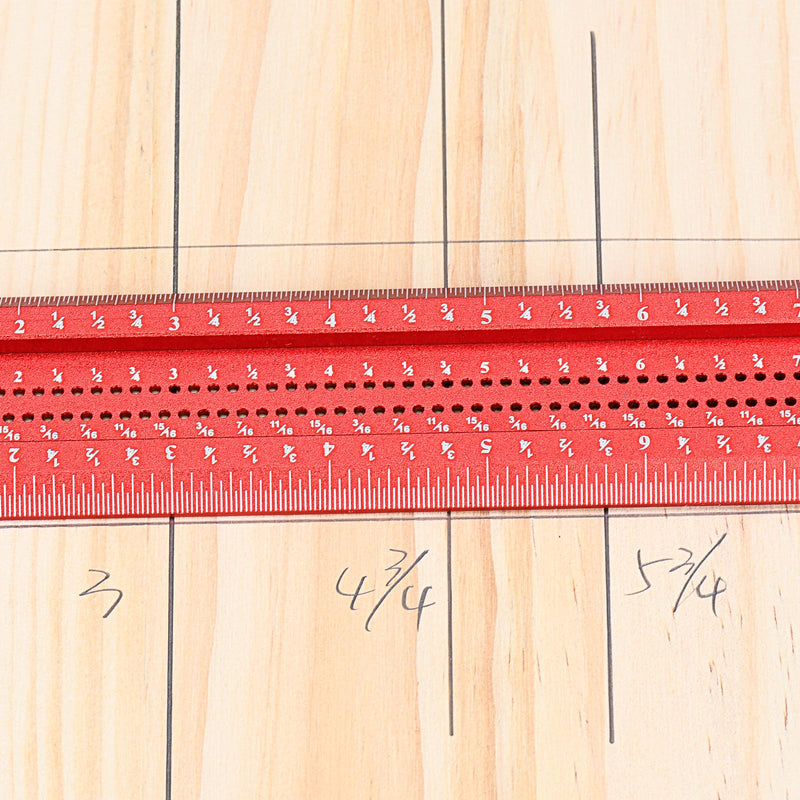 Woodworking Scriber T-Square Ruler 12in with Thoughtful Support Lips, Architect Ruler for Carpenter Work, Layout and Measuring Tools… 12 inch