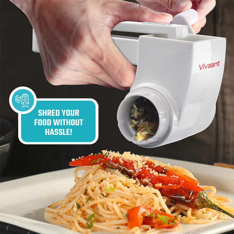Parmesan Cheese Grater Hand Crank, Restaurant-Grade Rotary Cheese Grater Handheld Italian Style with 2 Stainless Steel Drum Blades is Dishwasher Safe & Easy to Clean 0000