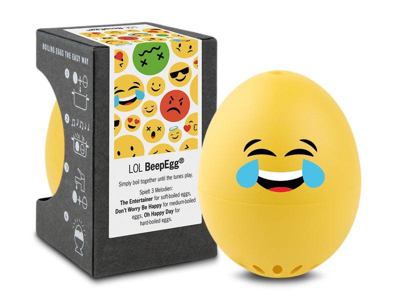 LOL BeepEgg – Egg Timer for Boiling Eggs – Musical Egg Cooker for Soft, Medium, Hard Boiled Eggs – Food Safe – Singing Floating Egg Timer – Egg Cooker for 3 Levels of Doneness – Brainstream LOL