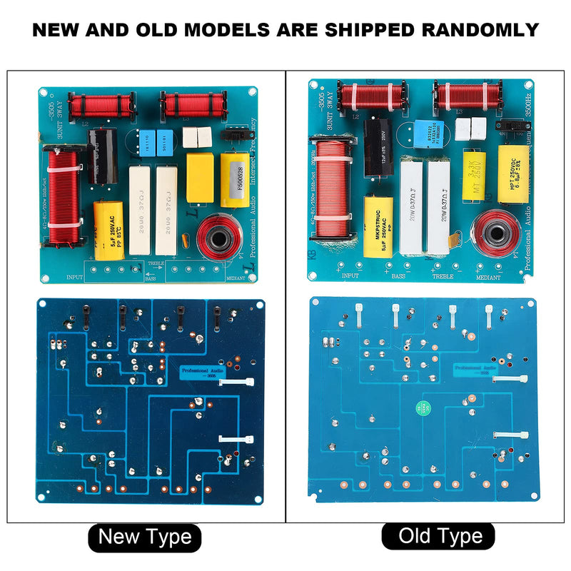 Zerone WEAH-3505 300W Speaker Audio Frequency Divider 3 Way Crossover Filters with Adjustable Treble Bass