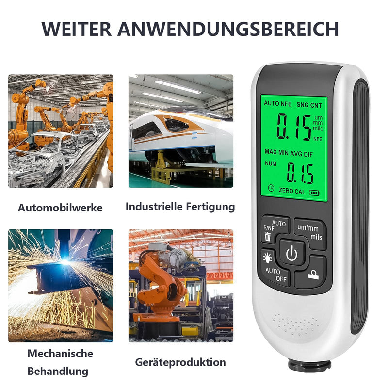 Coating Thickness Gauge Paint Gauge Digital LCD Display with Backlight Suitable for Measuring on Cars (1) 1