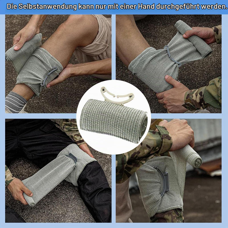 Pack of 4 Israeli Bandage, 6 Inch Hemostatic Tourniquets Elastic Bandage, First Aid Wound, Hemostatic Bandage Vacuum Pack for Indoor, Outdoor, The Perfect Choice for Your Emergency Equipment